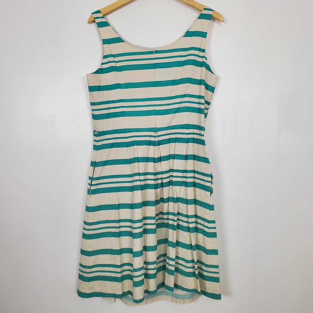J Howard striped pleated sleeveless dress size 14 - Picture 2 of 4
